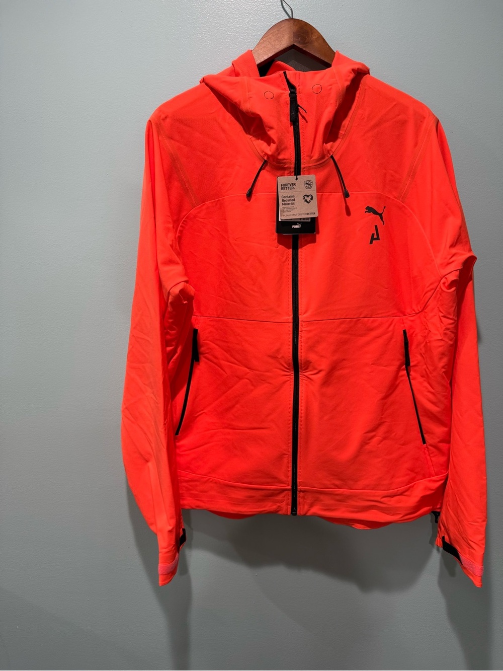 Puma Neon Orange Hooded Full-Zip Utility Jacket